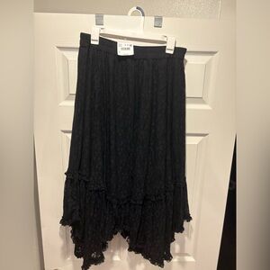 American Eagle Black Lace A-Line Skirt